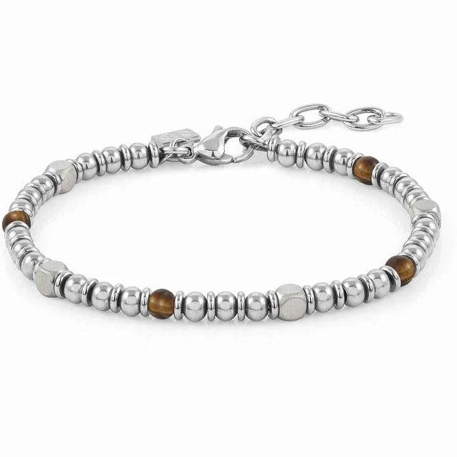 Nomination - Instinctstyle Stainless Steel Tiger Eye Bead Bracelet - Silver