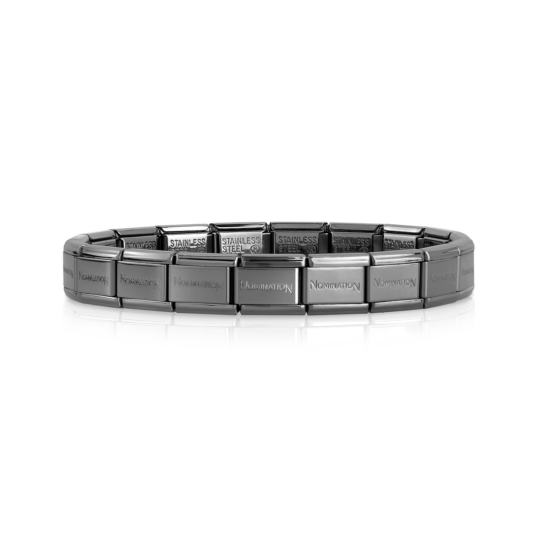 Nomination - Classic Gun Metal Plain Base Bracelet