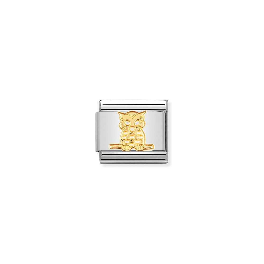 Nomination - Yellow Gold Owl Charm