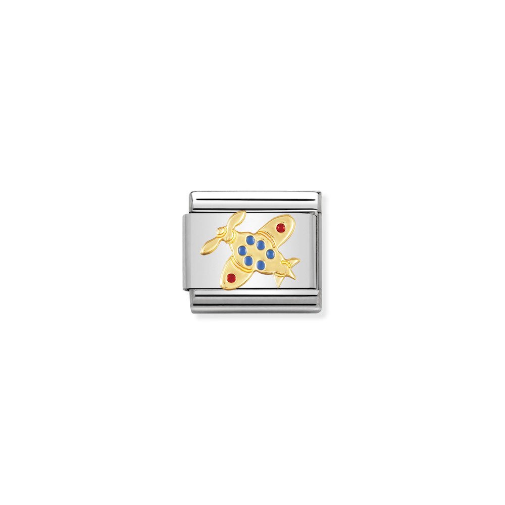 Nomination - Yellow Gold Aeroplane Charm