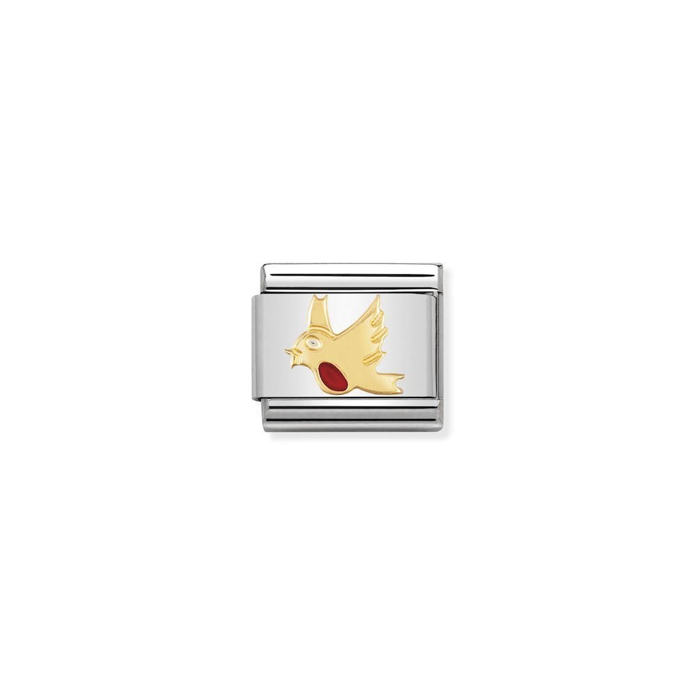 Nomination - Yellow Gold Robin Charm