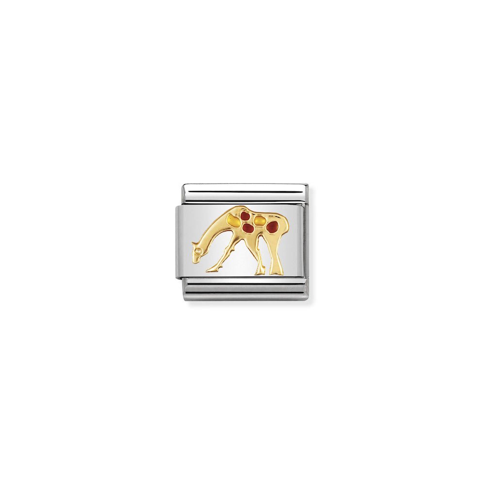 Nomination - Yellow Gold Enamel Giraffe Charm