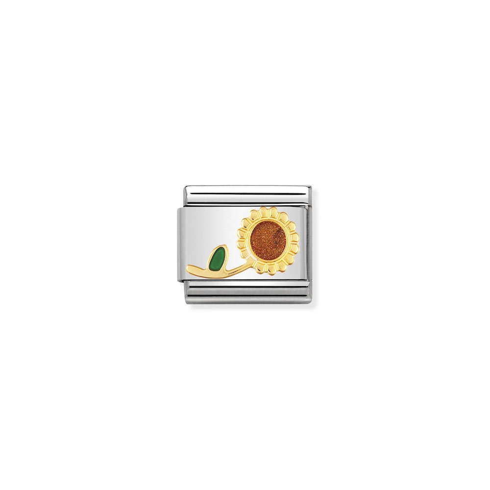Nomination - Yellow Gold Enamel Sunflower Charm