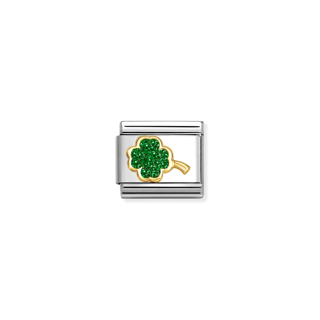 Nomination - Green Glitter Four-Leaf Clover Charm