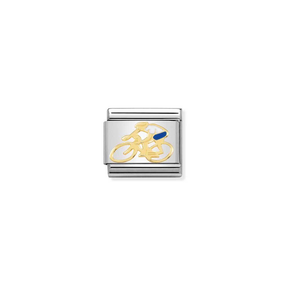 Nomination - Yellow Gold Cyclist White Charm
