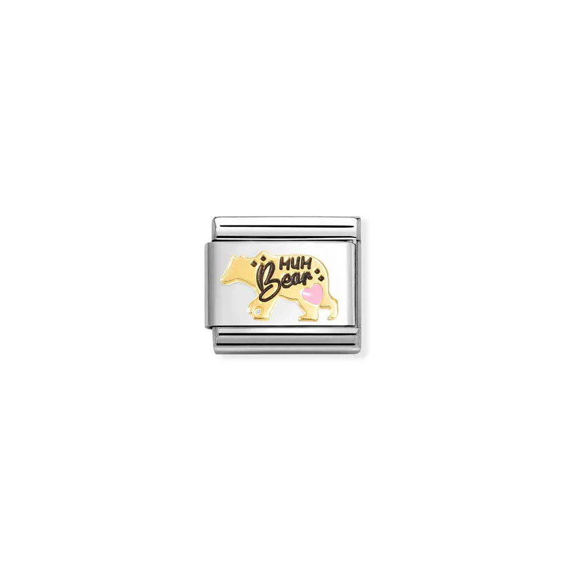 Nomination - Composable Pink Bear Mum Charm - Gold