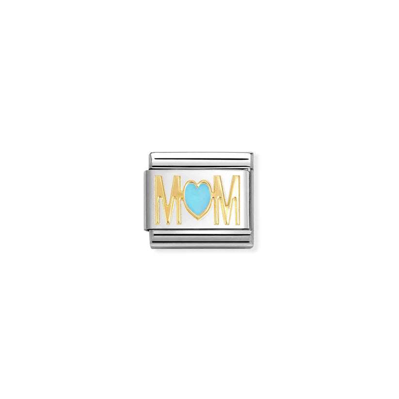 Nomination - Composable Blue Mom Charm - Gold