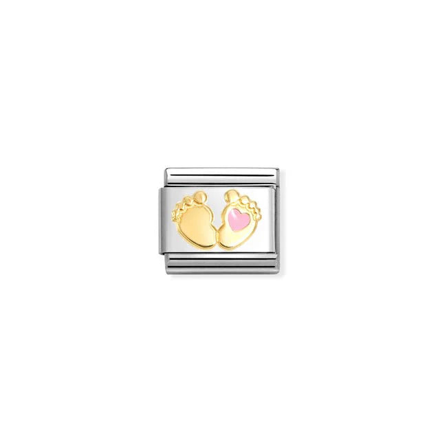 Nomination - Baby Feet with Pink Heart Charm