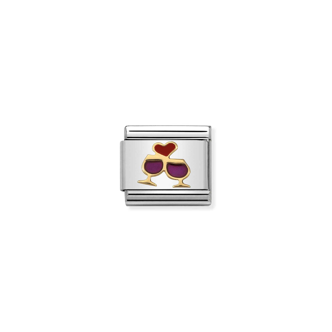 Nomination - Wine Glasses with Heart Charm
