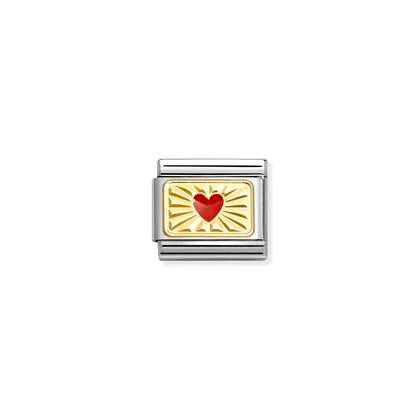 Nomination - Composable Red Heart Charm - Gold