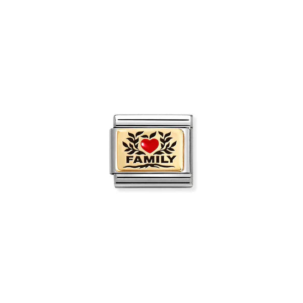 Nomination - Composable Red Heart Family Charm - Gold