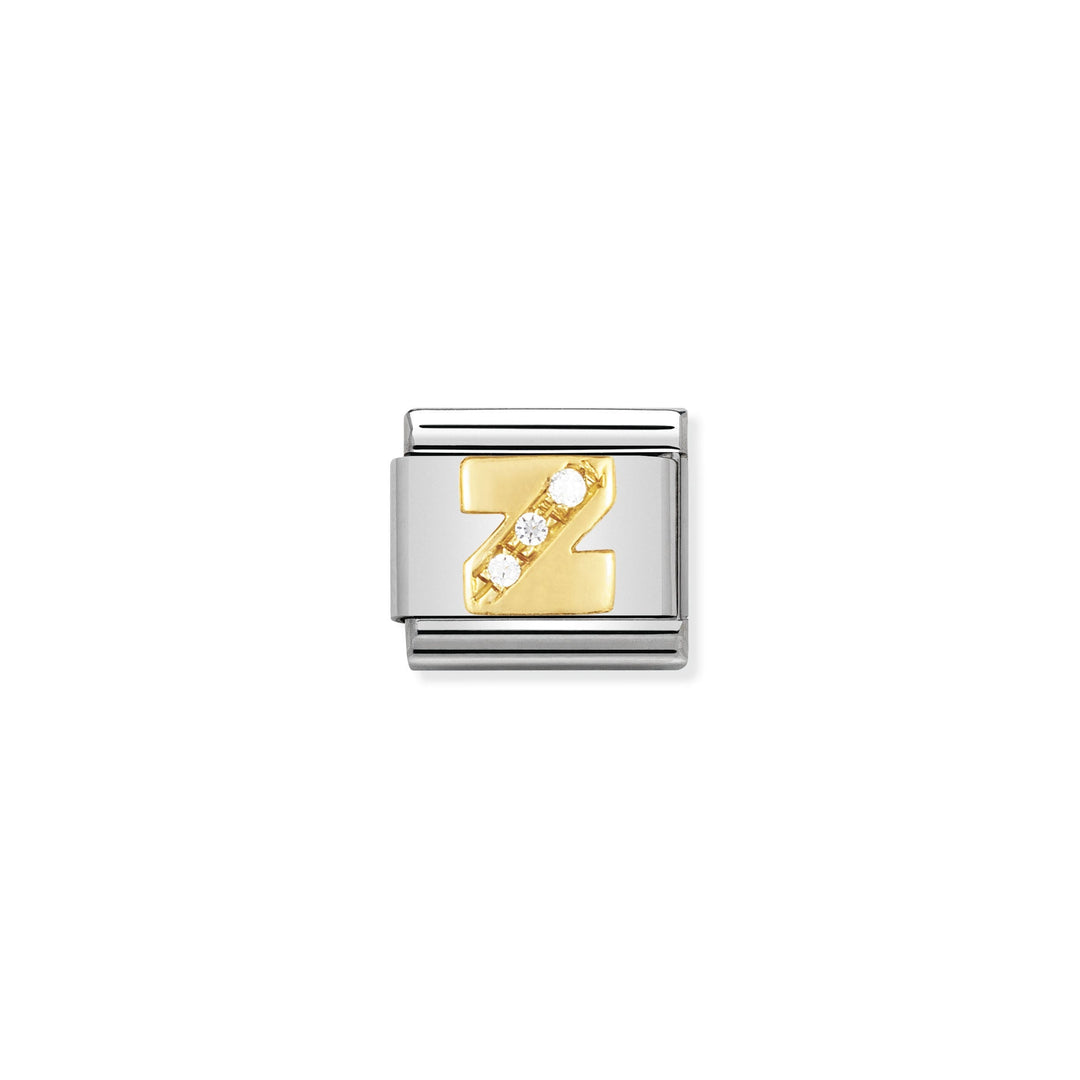 Nomination - Yellow Gold Classic Letters Cubic Zirconia Z Charm
