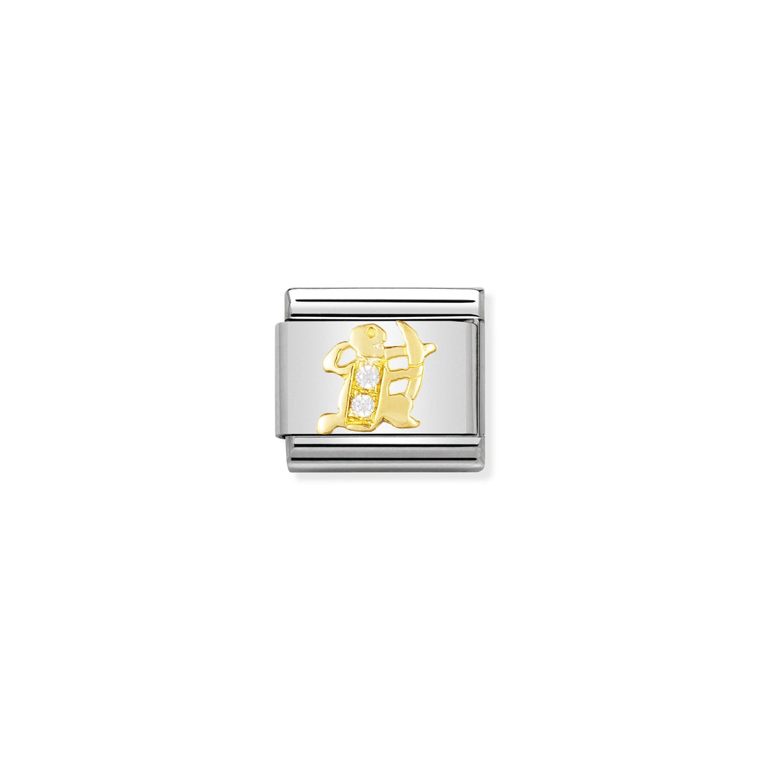Nomination - Yellow Gold Classic Zodiac Cubic Zirconia Sagittarius Charm