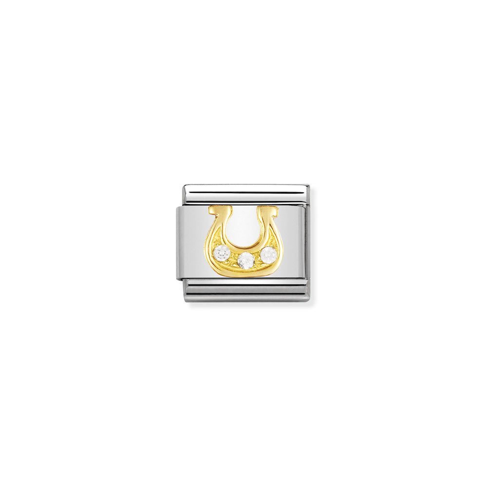 Nomination - Yellow Gold Classic CZ White Danish Horseshoe Charm