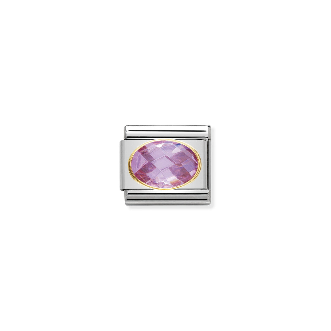 Nomination - Yellow Gold Classic Faceted Cubic Zirconia Pink Charm