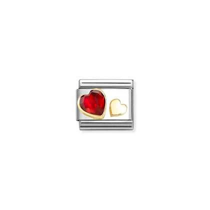 Nomination - Composable Red CZ Hearts Charm - Gold
