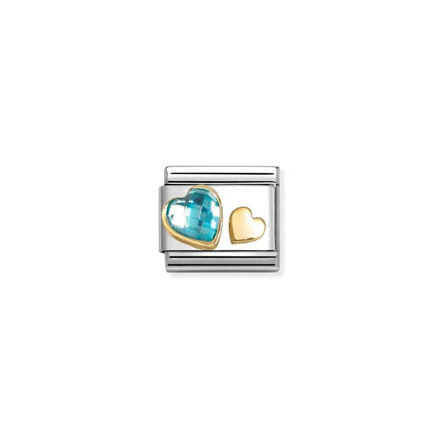 Nomination - Composable Light Blue CZ Hearts Charm
