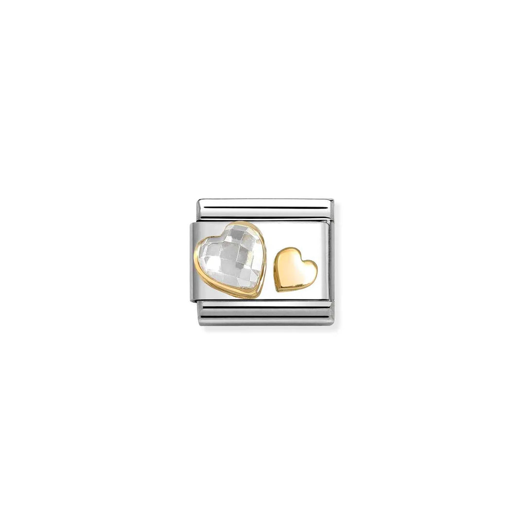 Nomination - Hearts with White CZ Charm