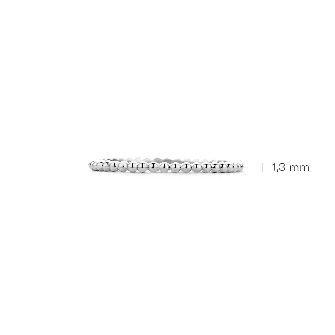 Blush - 1.4mm Beaded Ring - 14kt White Gold