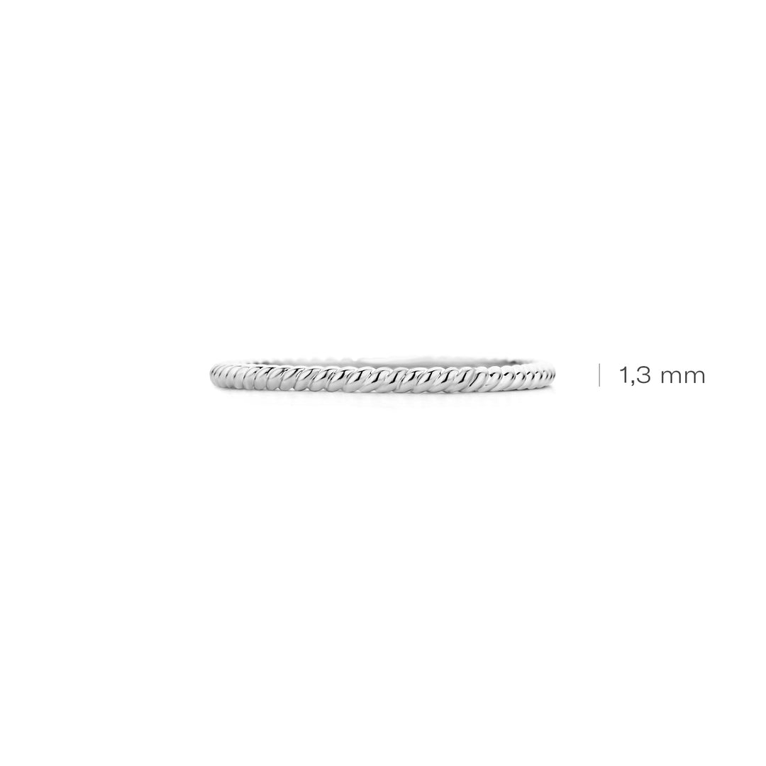 Blush - 1.4mm Rope Ring - 14kt White Gold