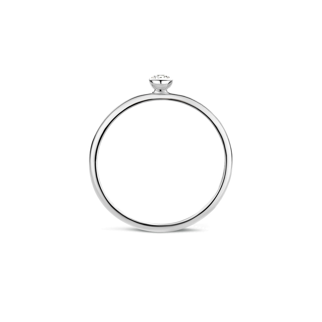 Blush - 3.3mm Bezel Set Ring - 14kt White Gold