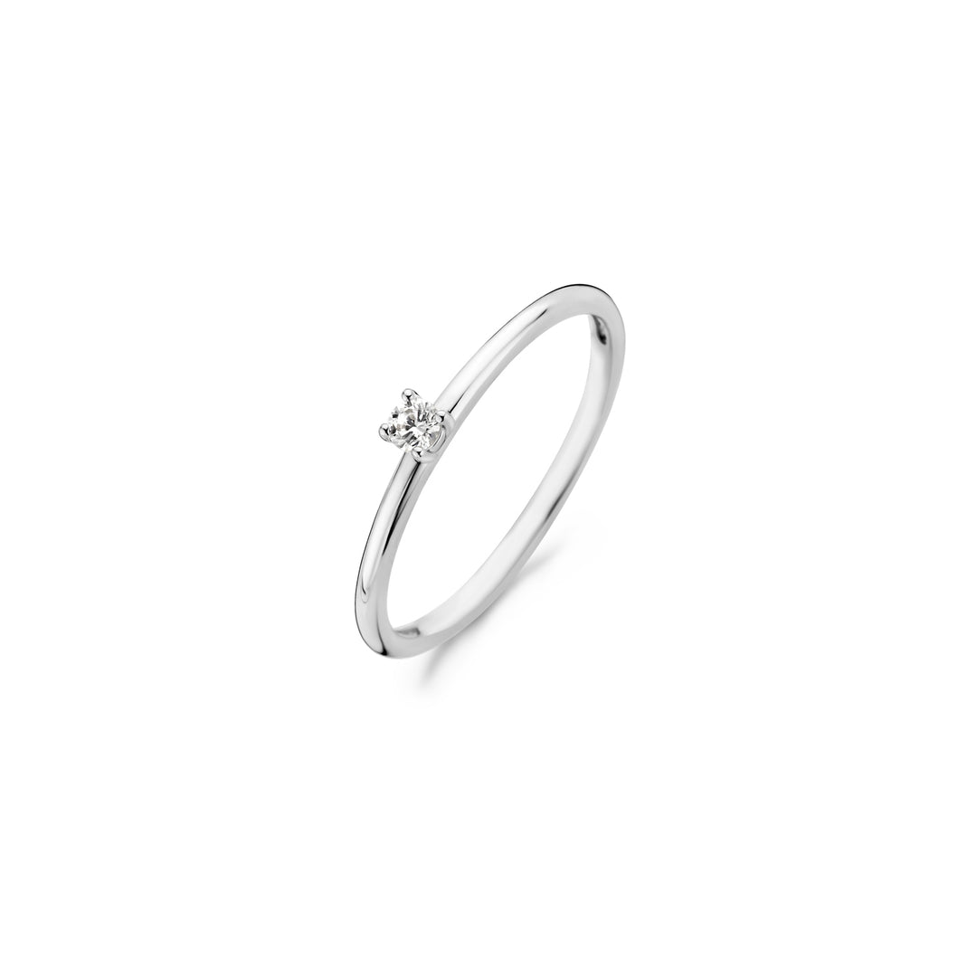 Blush - 2.6mm Solitaire CZ Ring - 14kt White Gold