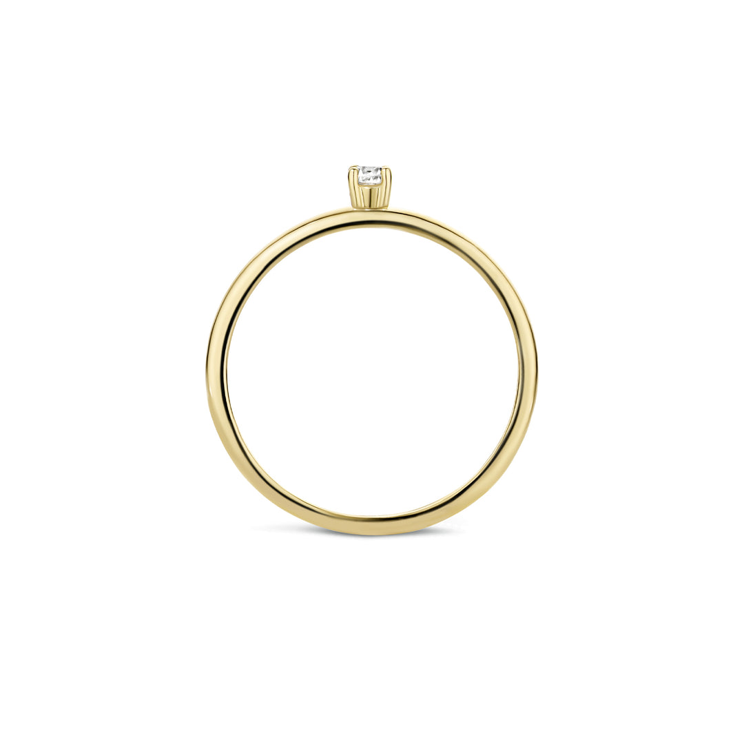 Blush - 2.6mm Solitaire CZ Ring - 14kt Yellow Gold