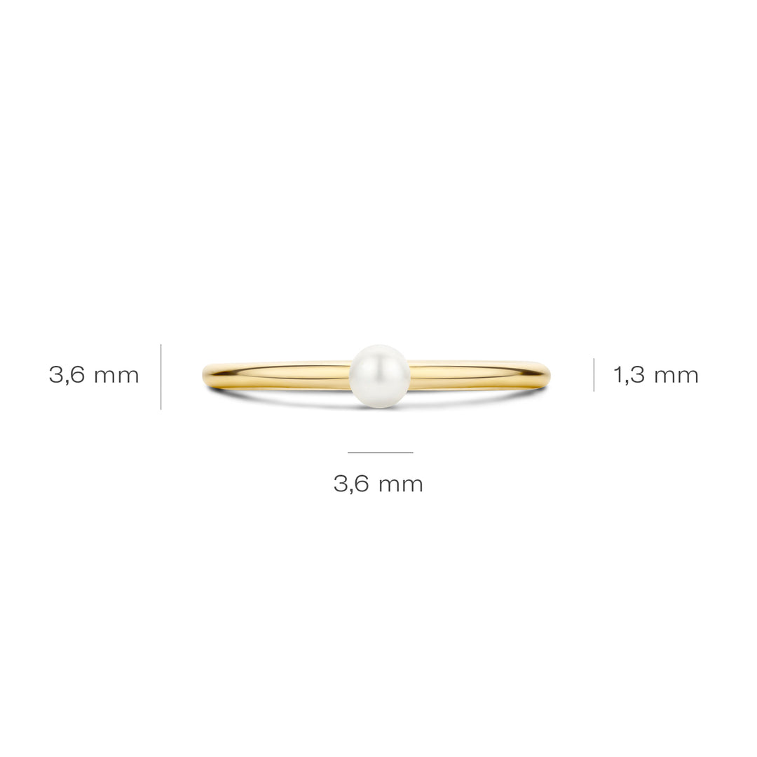 Blush - 1.4mm Single Pearl Ring - 14kt Yellow Gold