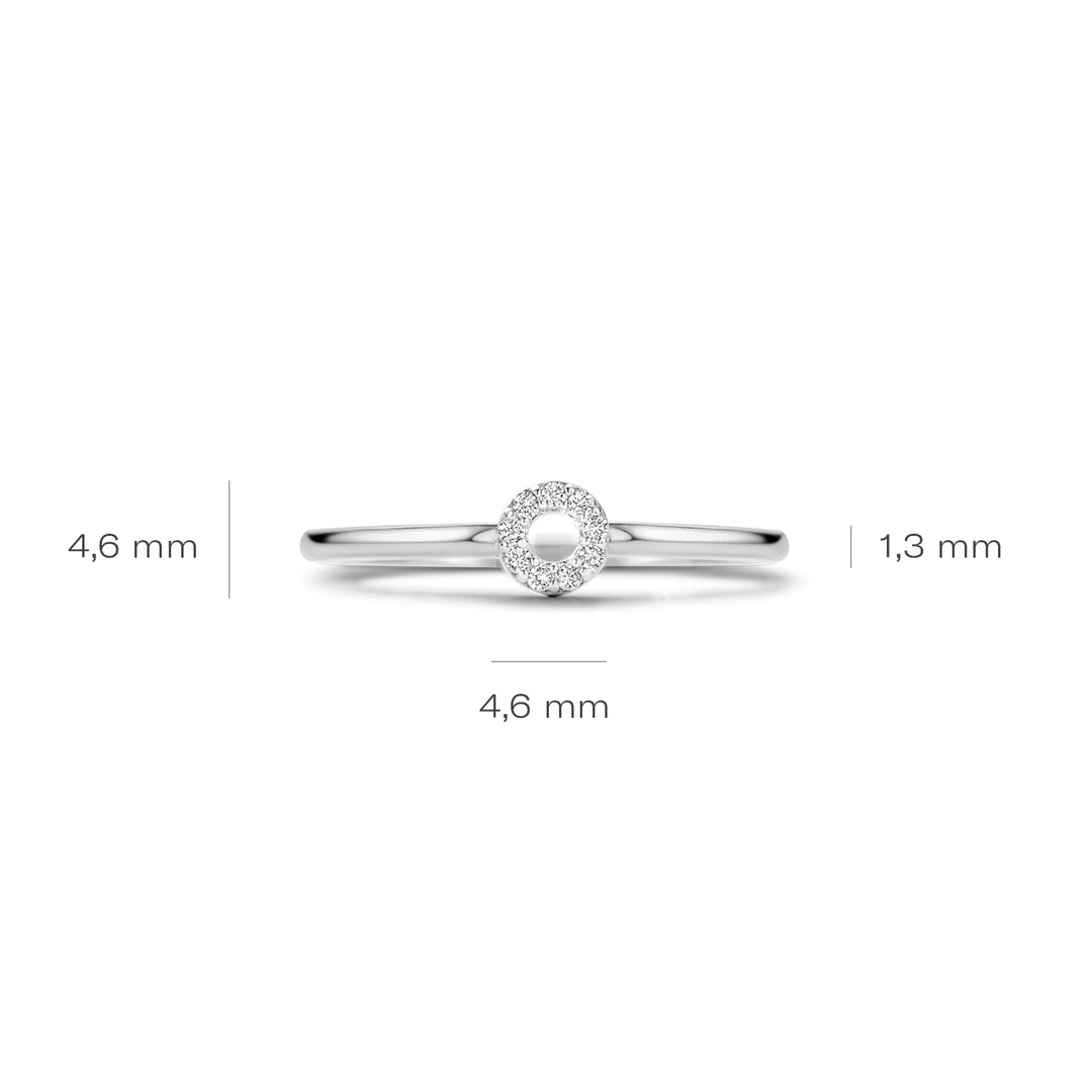 Blush - 1.4mm Circle CZ Ring - 14kt White Gold