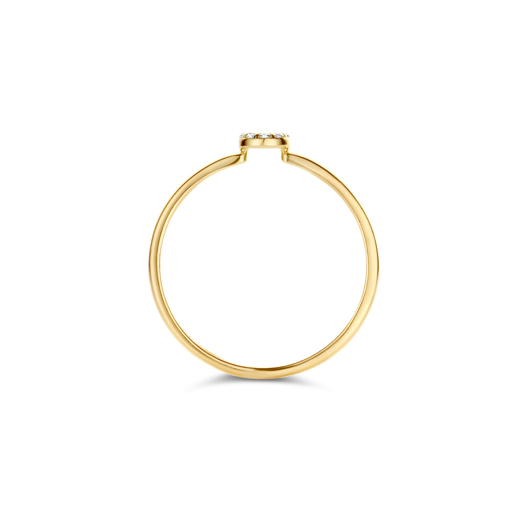 Blush - 1.4mm Circle CZ Ring - 14kt Yellow Gold