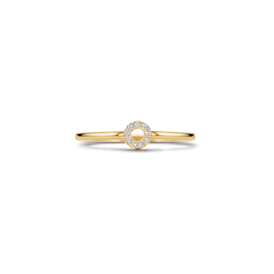 Blush - 1.4mm Circle CZ Ring - 14kt Yellow Gold