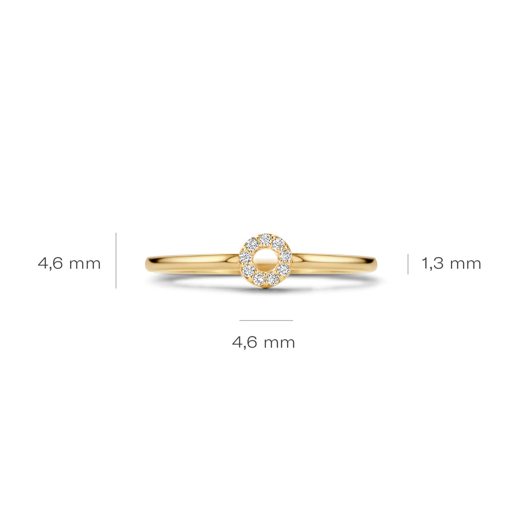 Blush - 1.4mm Circle CZ Ring - 14kt Yellow Gold