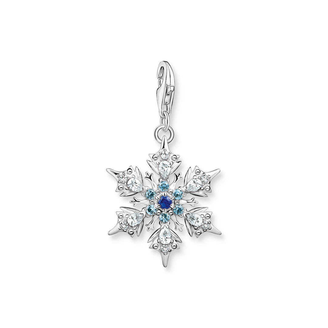 Thomas Sabo - Charm Pendant Snowflake with Blue Stones Silver