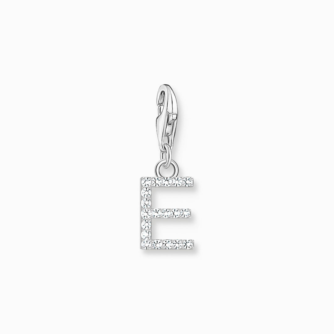 Thomas Sabo - Letter E with CZ Stones Charm - Silver