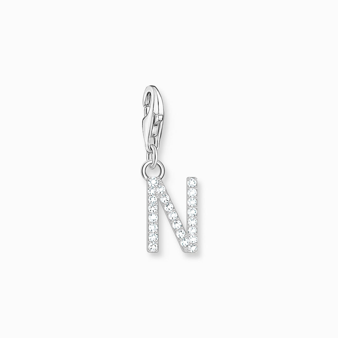 Thomas Sabo - Letter N with CZ Stones Charm - Silver