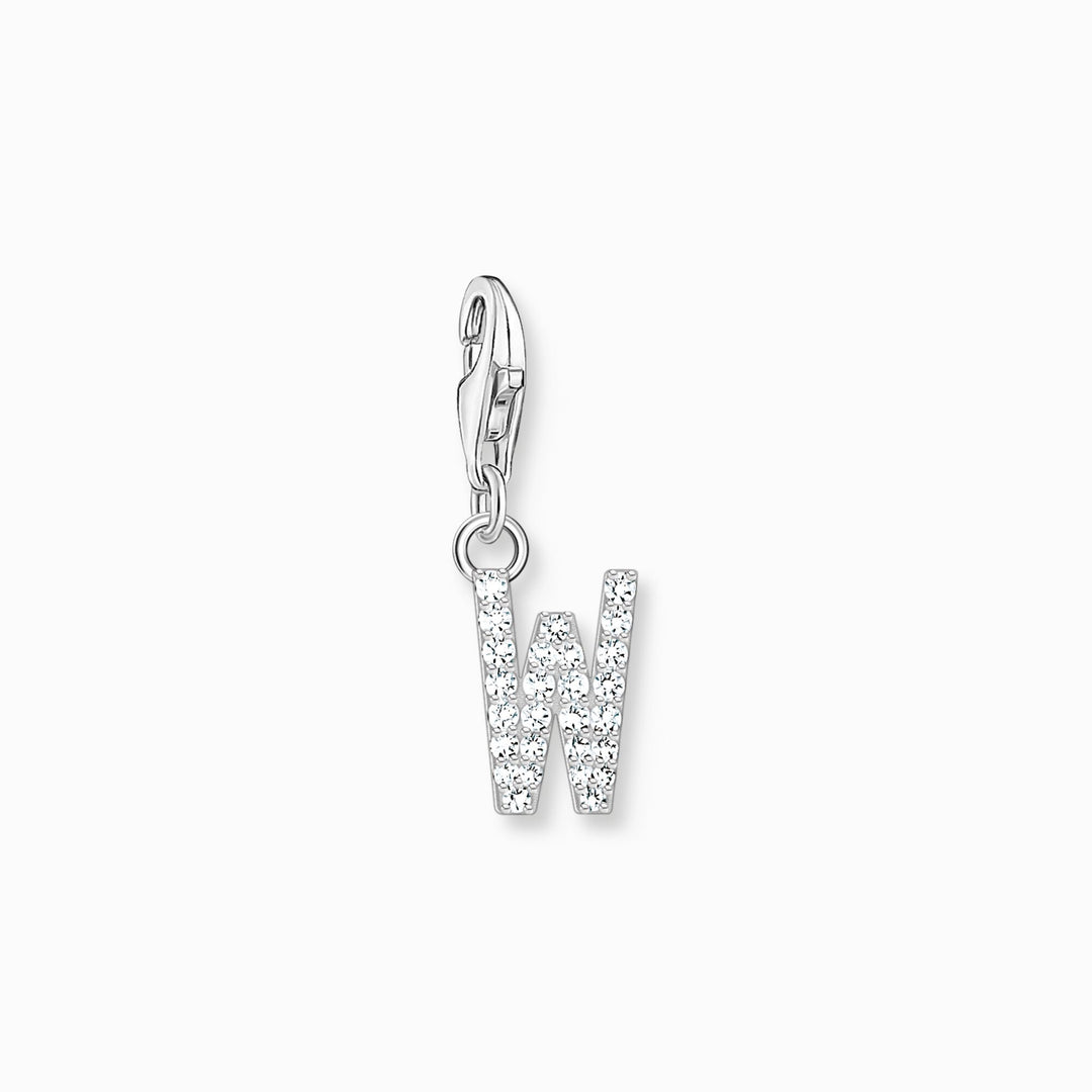 Thomas Sabo - Letter W with CZ Stones Charm - Silver