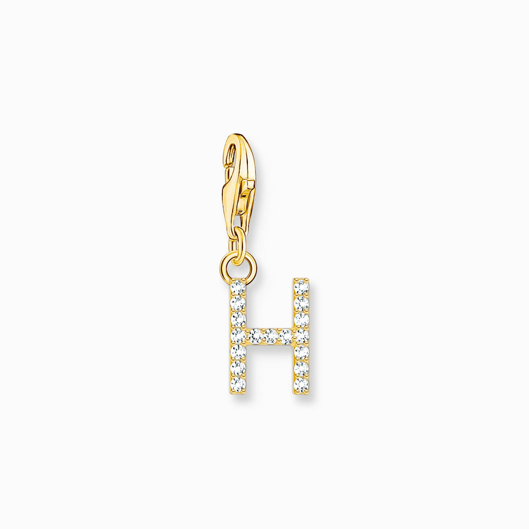Thomas Sabo - Letter H with CZ Stones Charm - Gold
