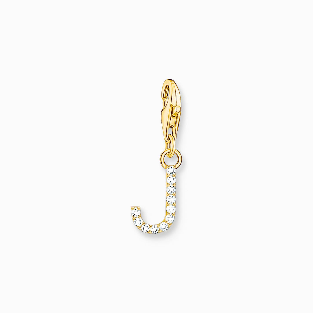 Thomas Sabo - Letter J with CZ Stones Charm - Gold