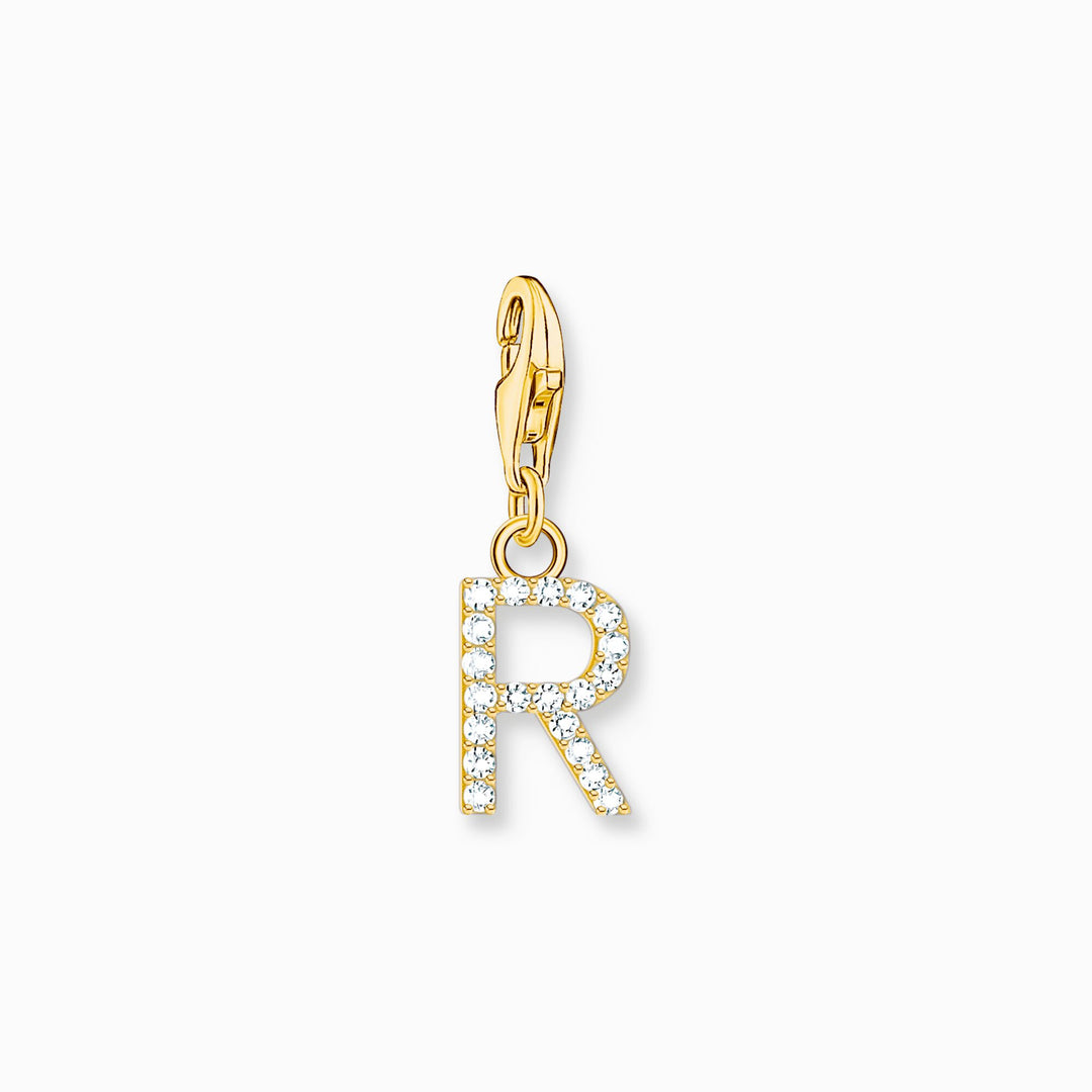 Thomas Sabo - Letter R with CZ Stones Charm - Gold