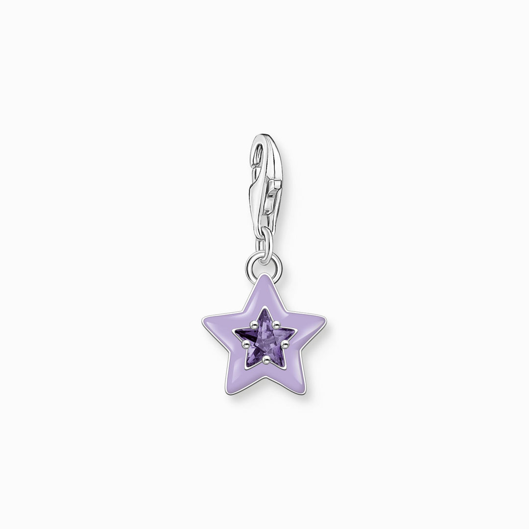 Thomas Sabo - Amethyst Coloured Stones and Enamel Star Charm - Silver