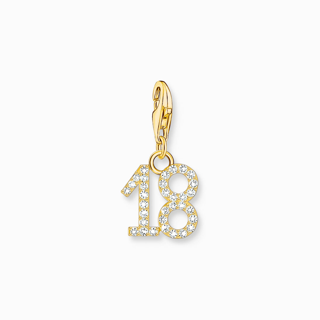 Thomas Sabo - Number 18 CZ Charm - Gold