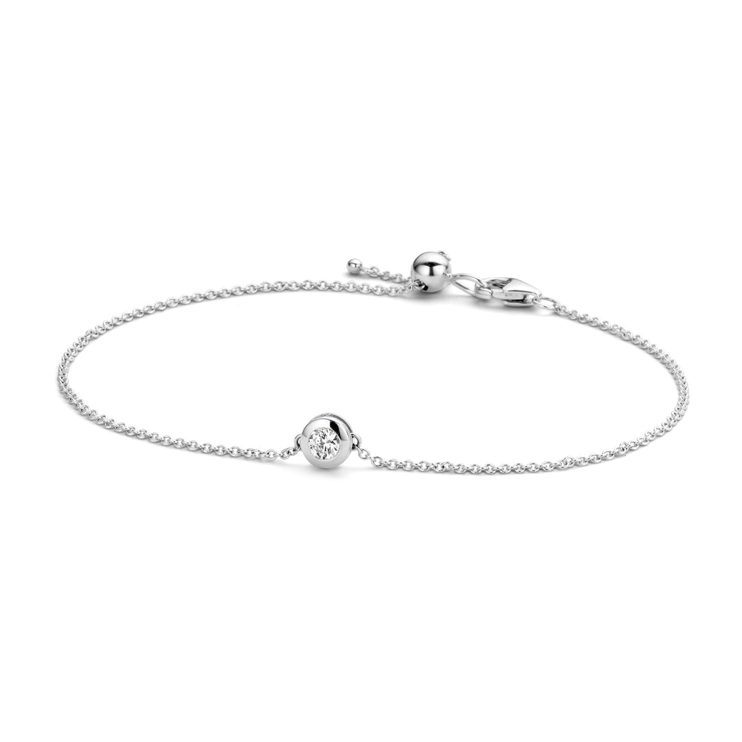 Blush - Bezel Set Bracelet - 14kt White Gold