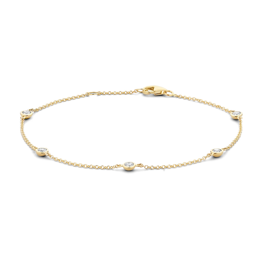 Blush - 19cm Multi Bezel Set Bracelet - 14kt Yellow Gold