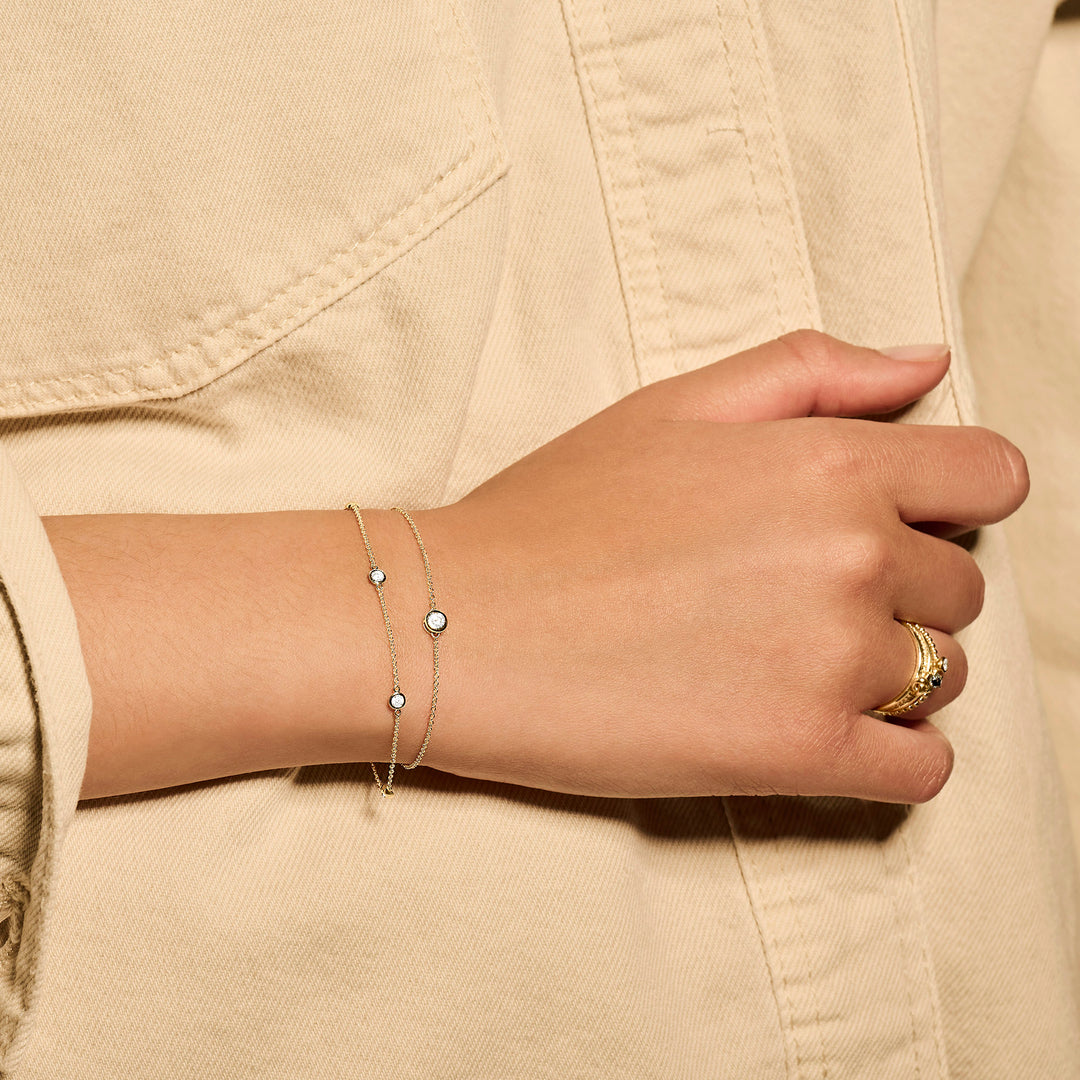 Blush - 19cm Multi Bezel Set Bracelet - 14kt Yellow Gold