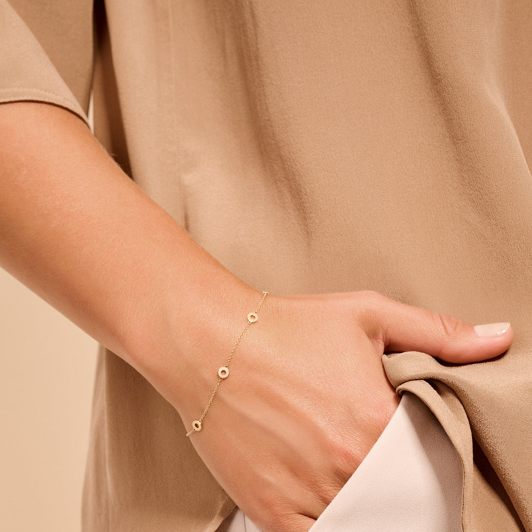 Blush - 18cm Open Circle Bracelet - 14kt Yellow Gold