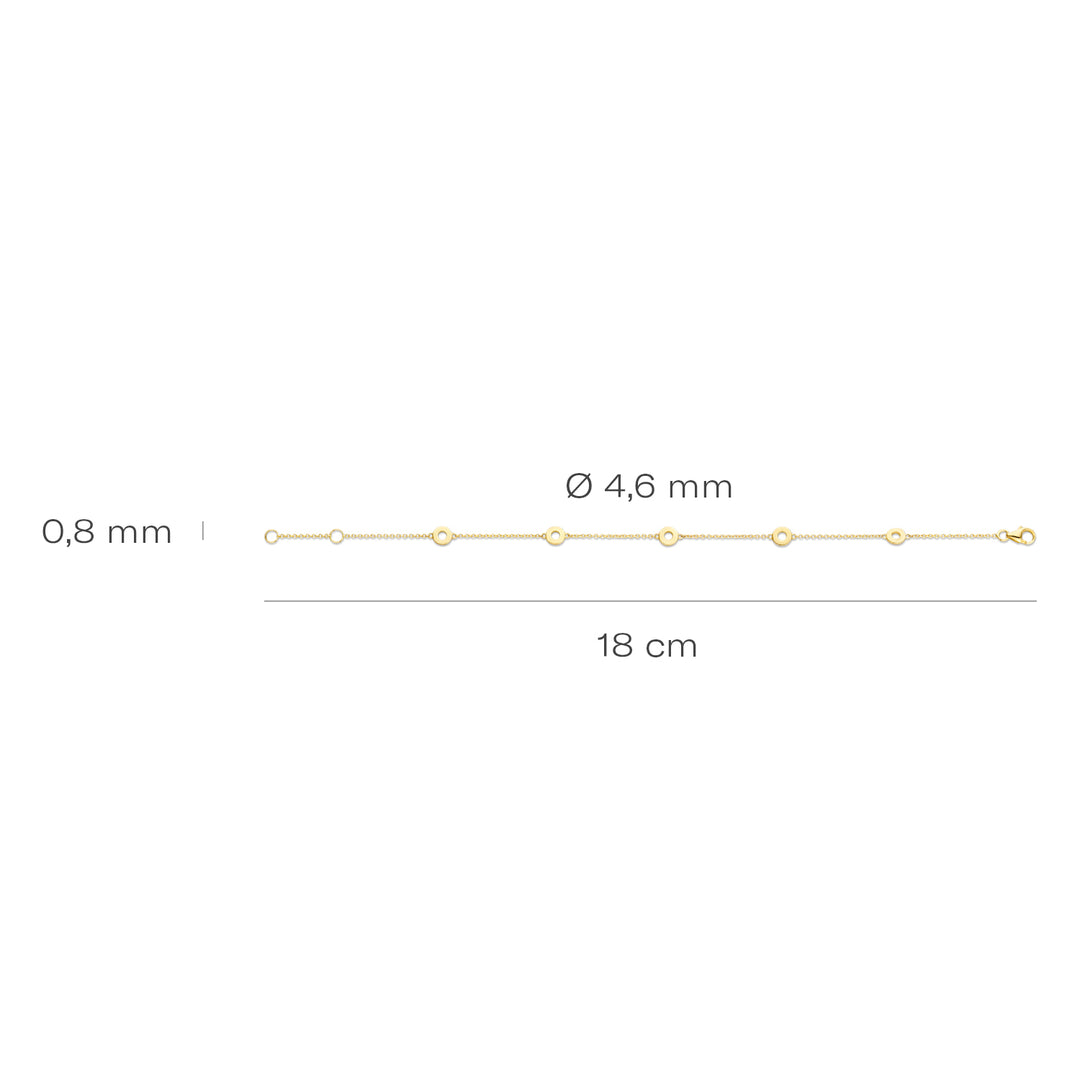 Blush - 18cm Open Circle Bracelet - 14kt Yellow Gold