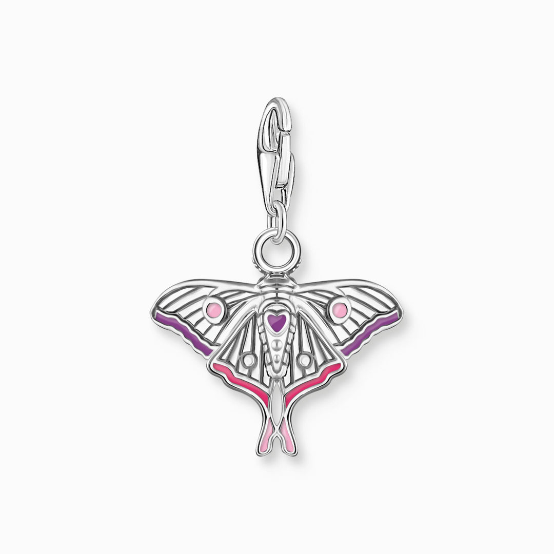 Thomas Sabo - Colourful Moth Pendant Charm - Silver