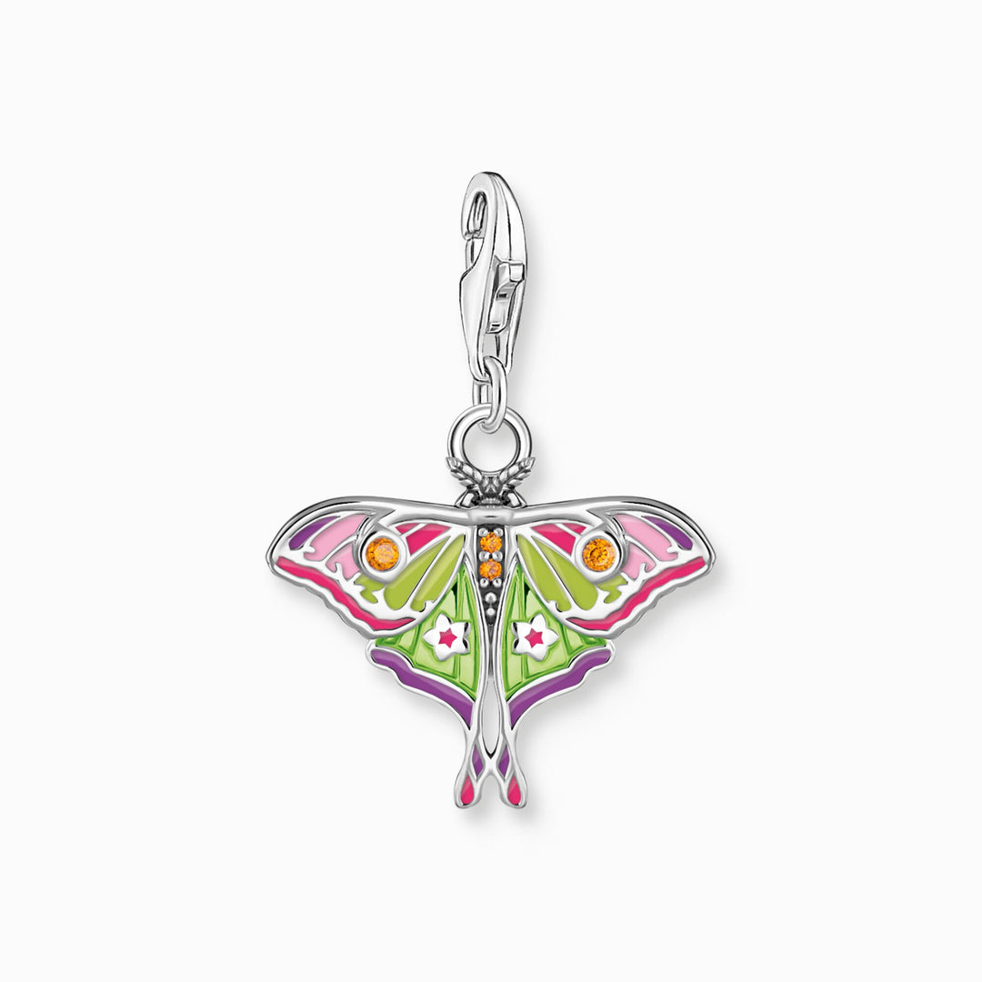 Thomas Sabo - Colourful Moth Pendant Charm - Silver