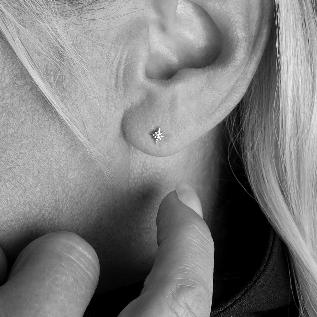 Kit Heath - Céleste North Star Petite Stud Earrings - Silver