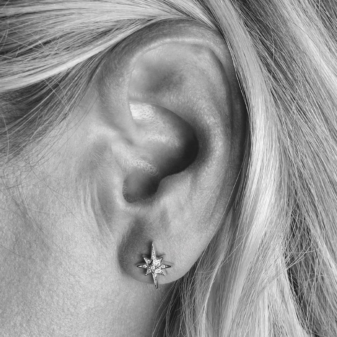 Kit Heath - Céleste North Star Stud Earrings - Silver